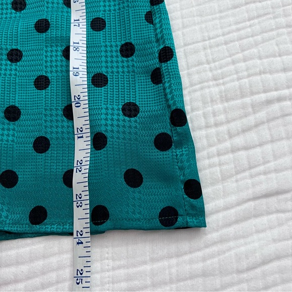 La Chine Classic by Galinda Wang vintage teal blue polka dot button down - Picture 6 of 13